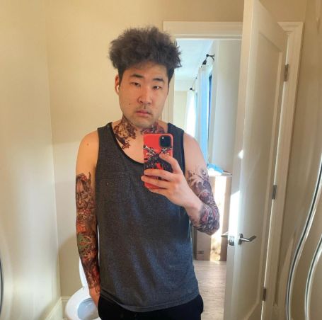 Peter Park's tattooed body